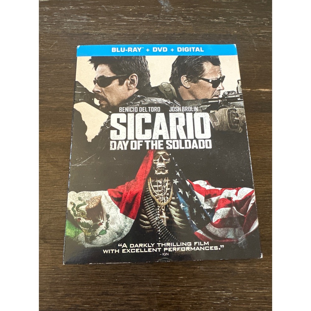 Sicario Day of the Soldado Blu-ray DVD Combo with‎ Slipcover Benicio Del Toro